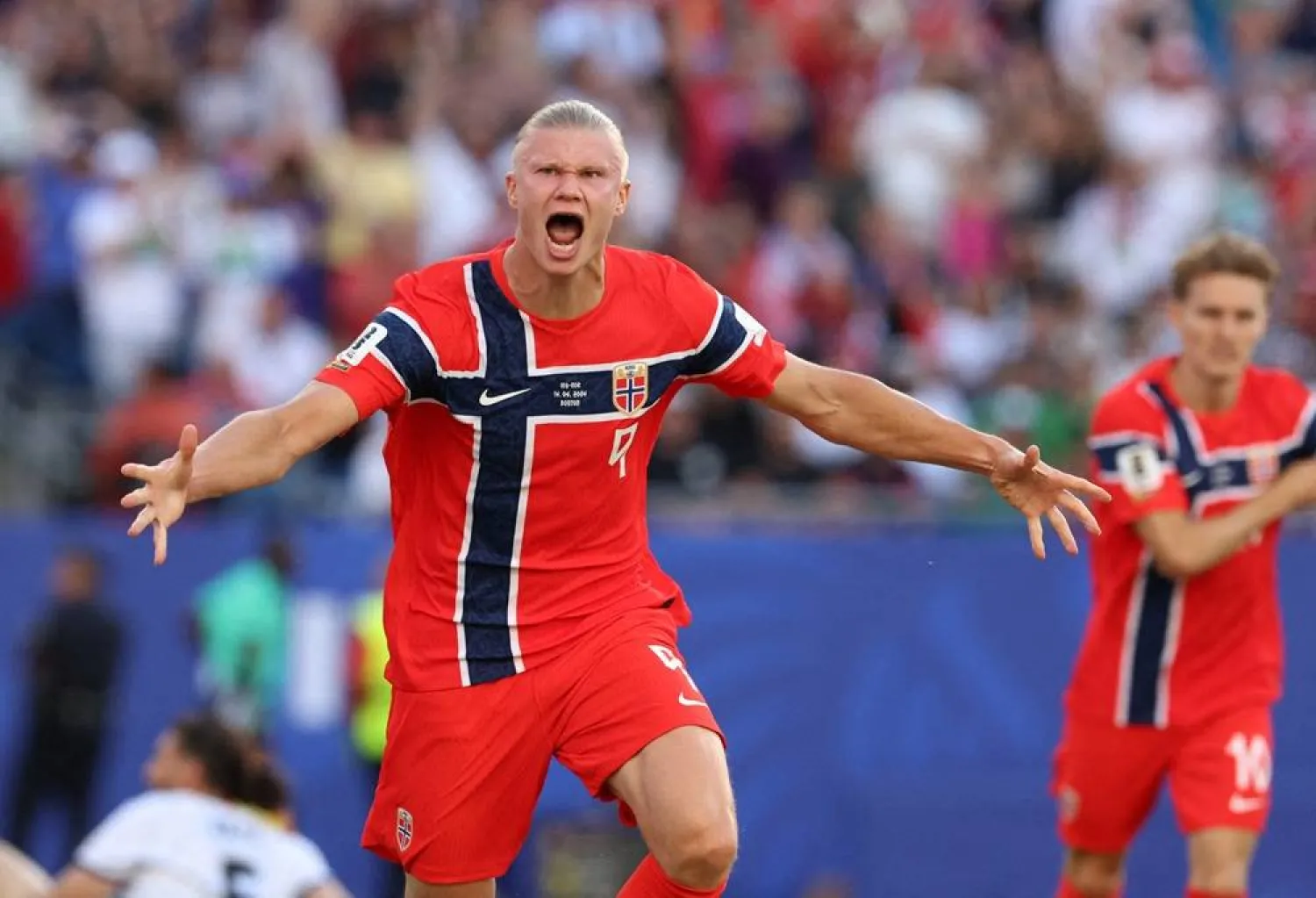 Football - FIFA World Cup 2026 - Group I - Iraq v Norway - Boston Stadium, Foxborough, Massachusetts, US - June 16, 2026 Norway's Erling Haaland celebrates scoring their first goal. (Reuters)