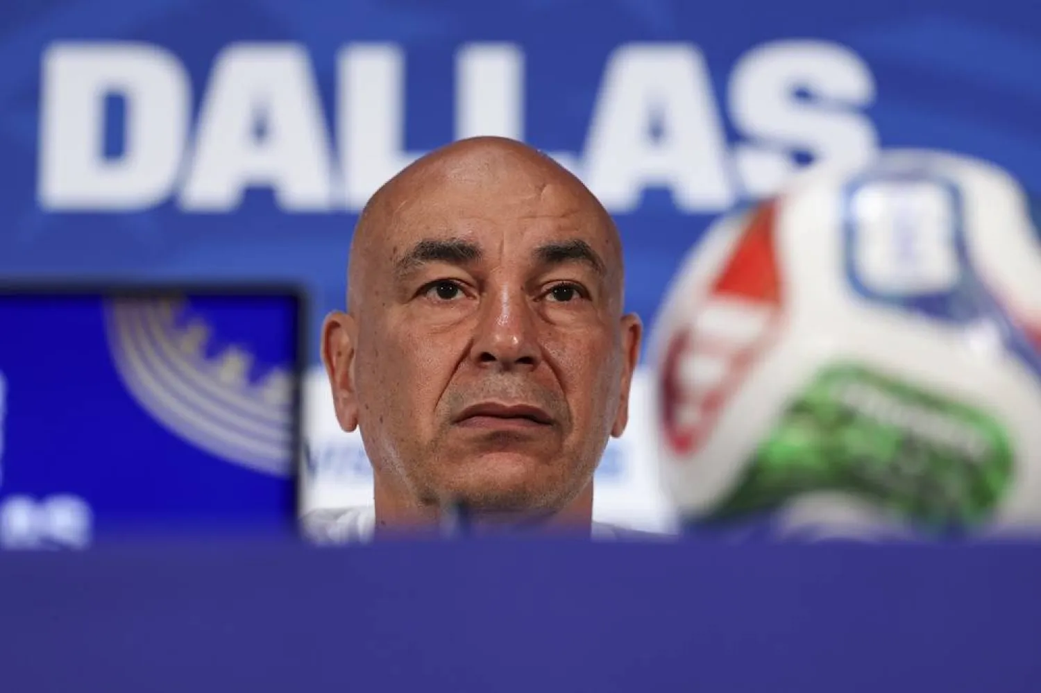 Egypt's head coach Hossam Hassan gives a press conference in Dallas, Texas, US, 02 July 2026. (EPA)