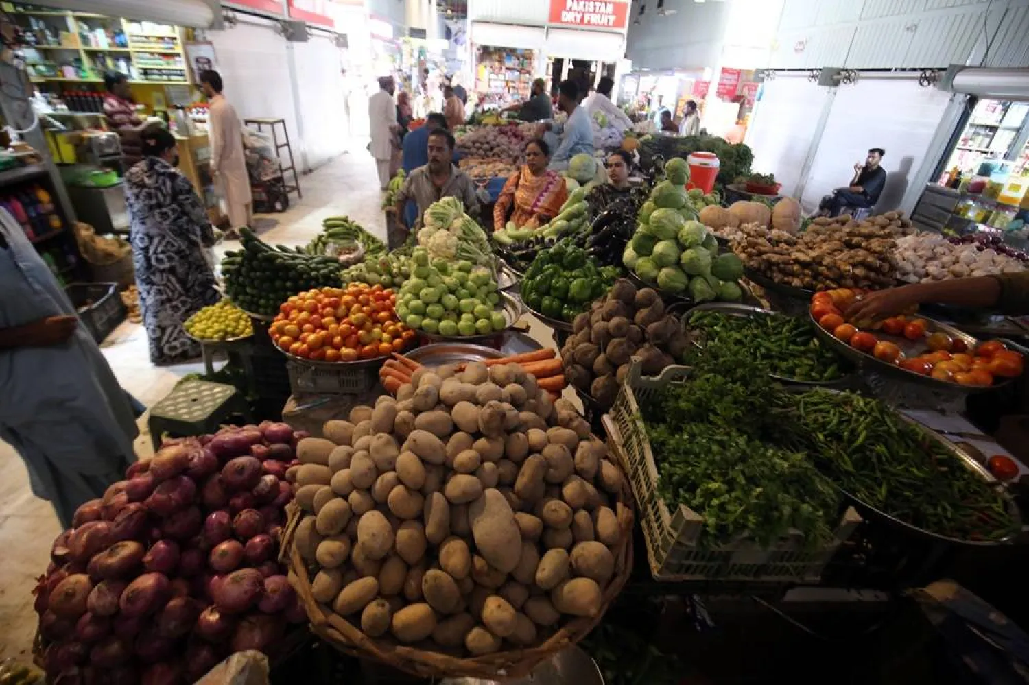  Shop-owners display wares at the newly renovated historical Empress Market in Karachi, Pakistan, 01 July 2026. (EPA)