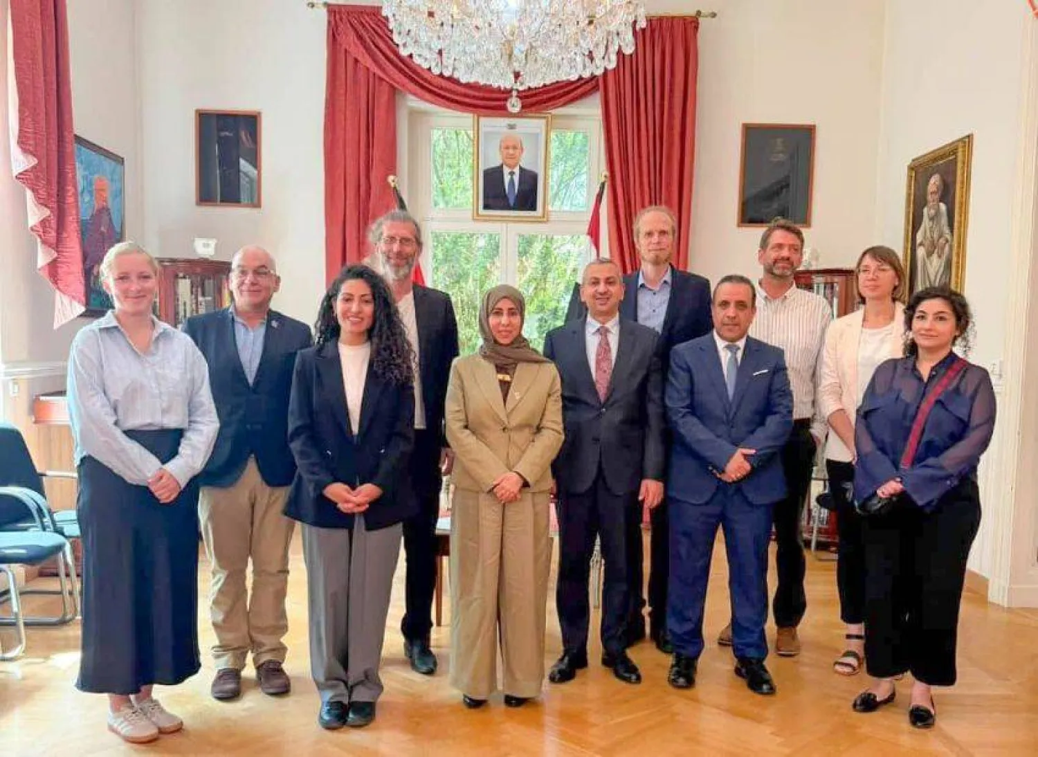 Yemeni Planning and International Cooperation Minister Afrah al-Zouba meets representatives of international organizations partnering with Yemen to discuss strengthening development cooperation (Saba).