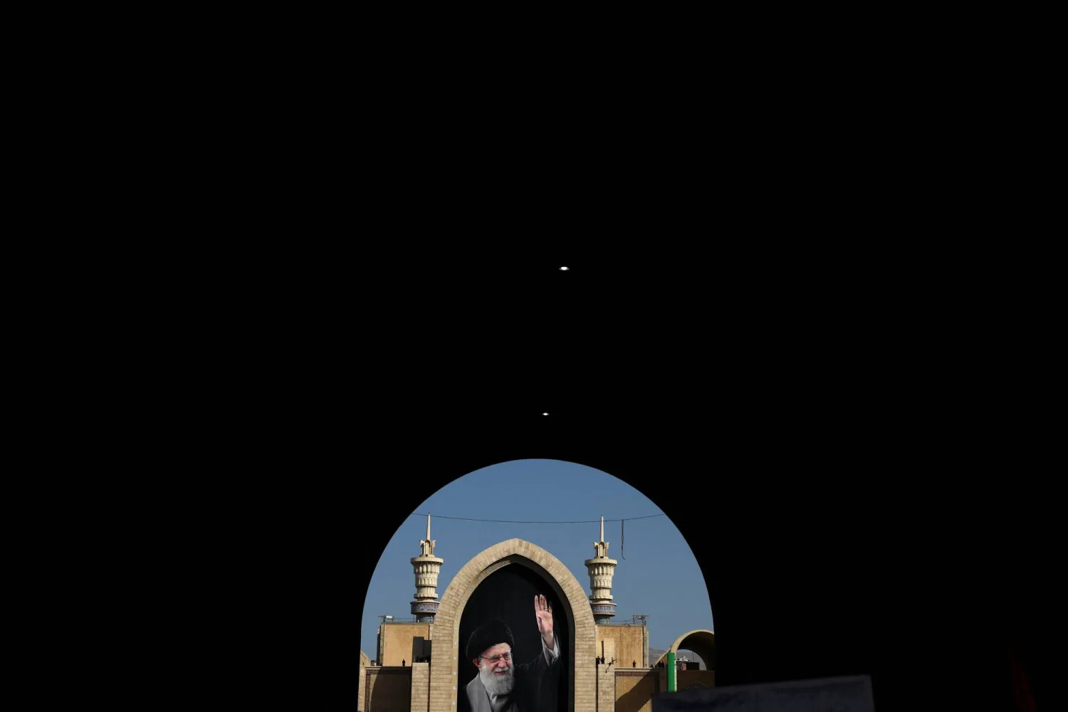 A mural of slain Supreme Leader Ali Khamenei on the day mourners attend a public farewell ceremony to pay their respects to Khamenei, who was killed on February 28 in Israeli and US airstrikes, at the Imam Khomeini Grand Mosalla, in Tehran, Iran, July 5, 2026. (Reuters)