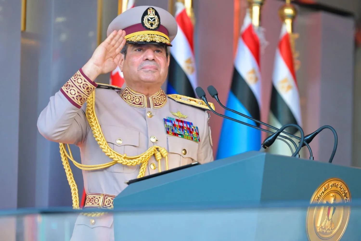 الرئيس المصري عبد الفتاح السيسي خلال افتتاح مقر «القيادة الاستراتيجية للدولة» بالعاصمة الإدارية يوم السبت (الرئاسة)