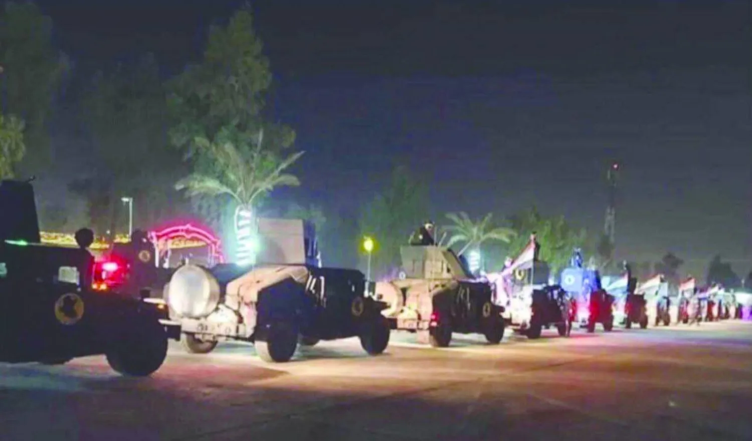 A circulating image shows Iraqi vehicles at an entrance to the Green Zone at dawn on June 28, 2026