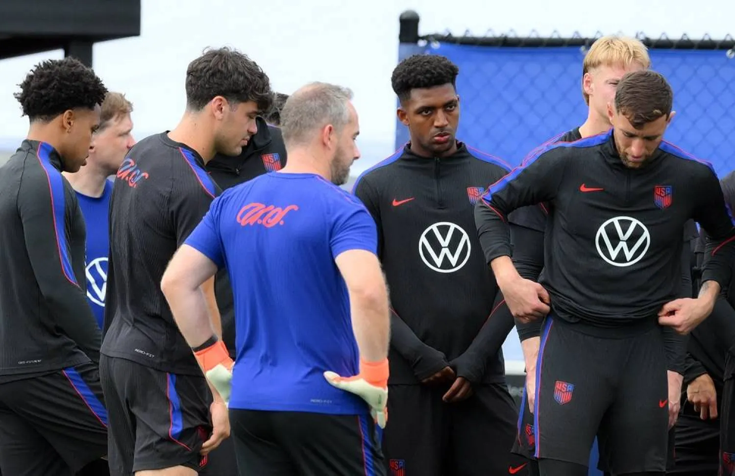 Football - FIFA World Cup 2026 - United States Training - University of Washington, Seattle, Washington, US - July 3, 2026 Weston McKennie, Giovanni Reyna, Alex Freeman and Matt Turner of the US with teammates during training. (Reuters)