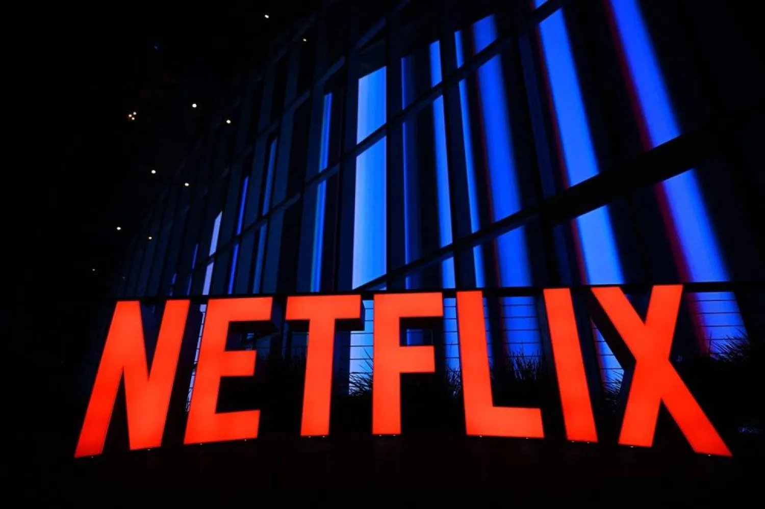 The Netflix logo is seen at the Netflix Tudum Theater in Los Angeles, California, US, Sept. 14, 2022. (AFP)