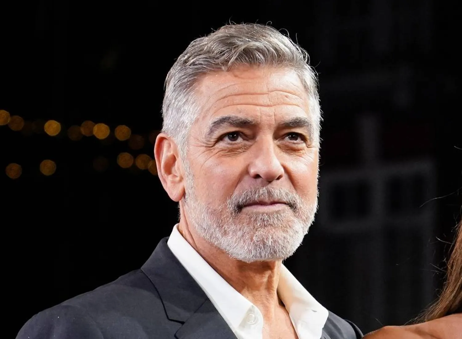 George Clooney appears at the screening of the film "The Boys In The Boat" in London on Dec. 3, 2023. (AP)