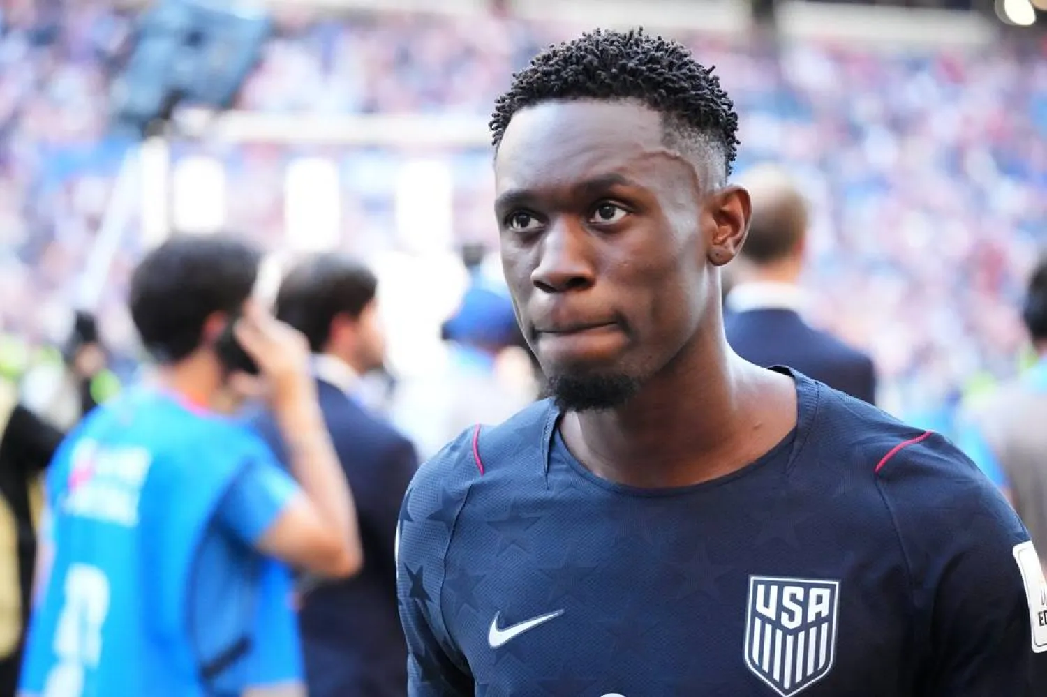  United States' Folarin Balogun (20) walks off the pitch after losing to Belgium in their World Cup round of 16 match in Seattle, Monday, July 6, 2026. (AP) 