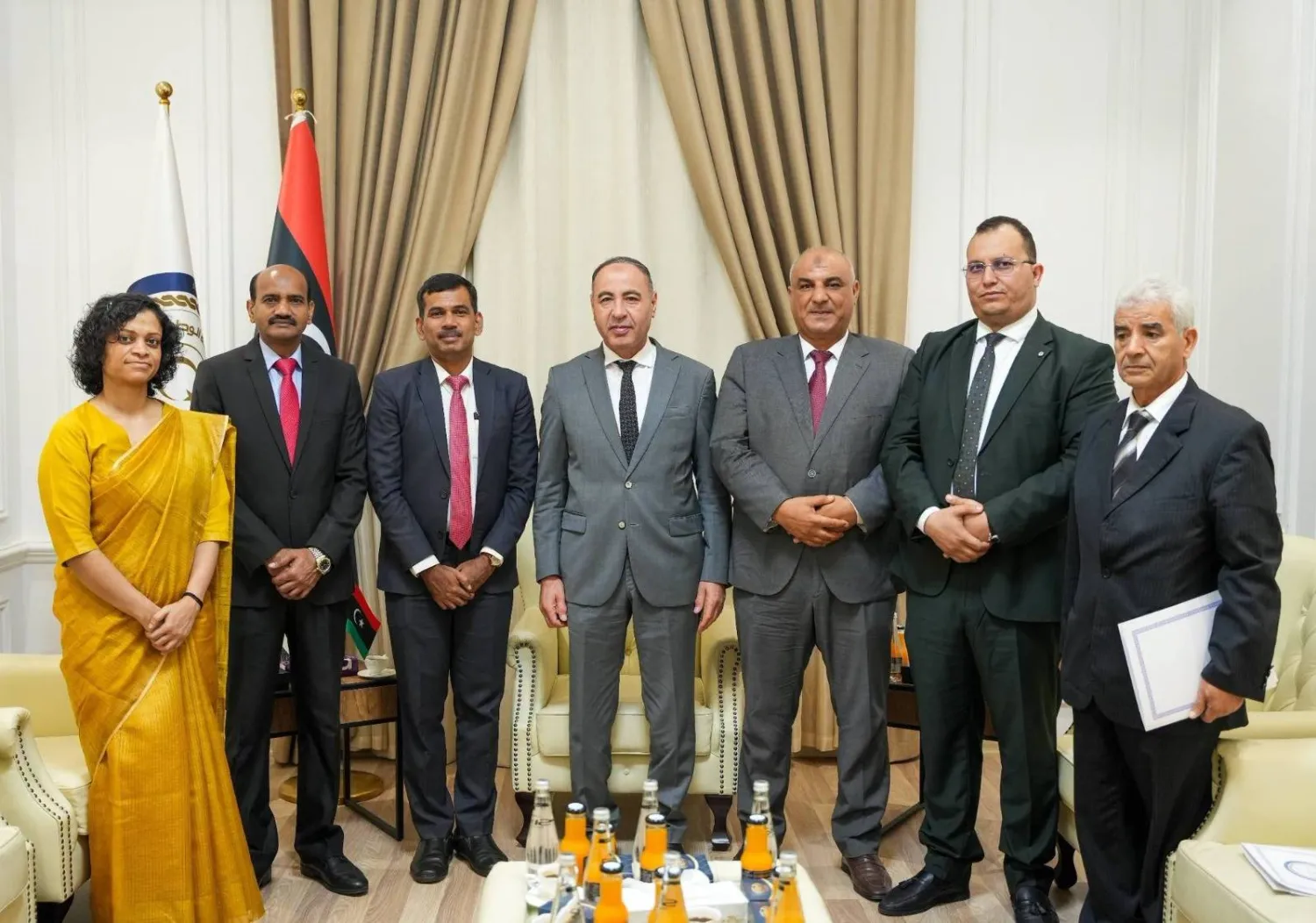 الباعور مستقبلاً مانيكوم وكيل وزارة الشؤون الخارجية المساعد لشؤون غرب آسيا وشمال أفريقيا بالهند يونيو الماضي (وزارة الخارجية بالوحدة)
