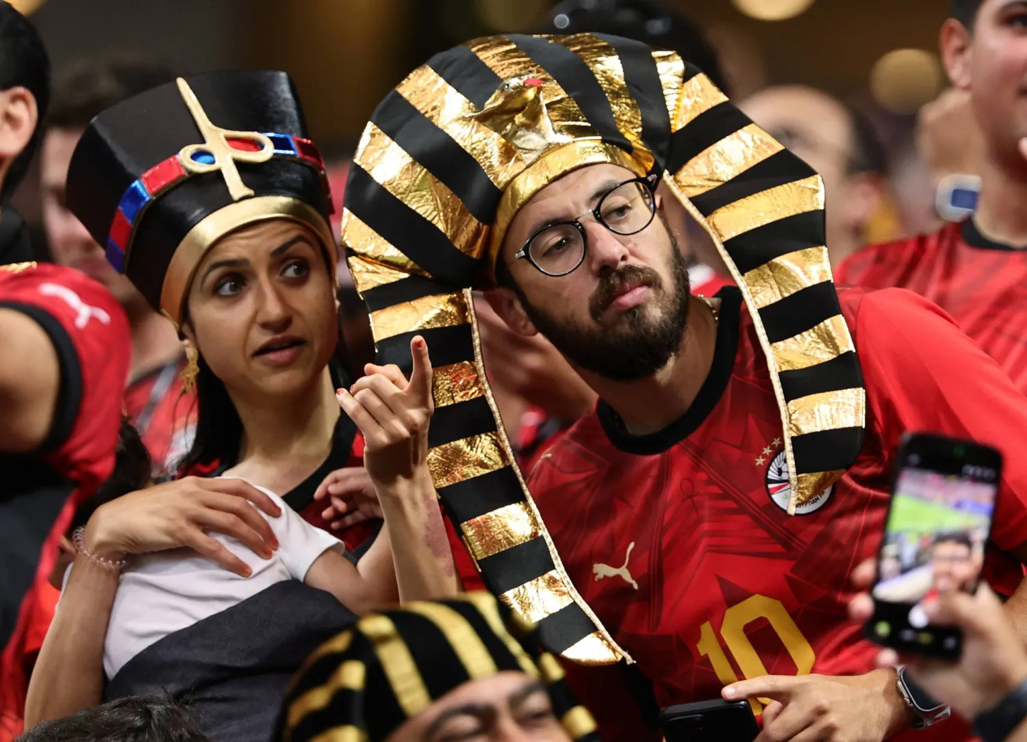 لقطة من أجواء اللقاء بين الأرجنتين ومصر في أتلانتا (إ.ب.أ)
