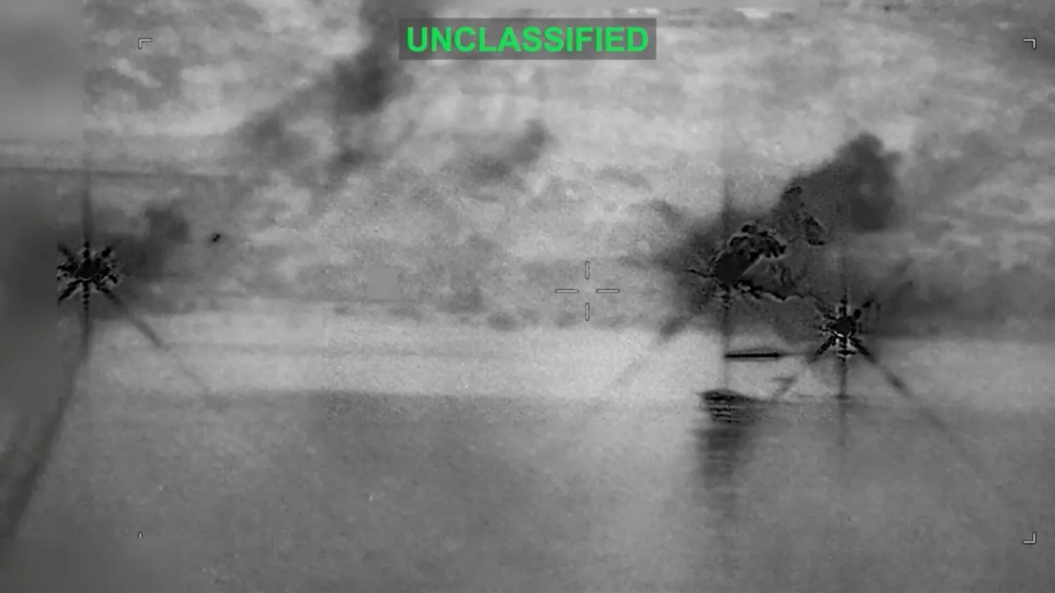 Smoke rises at an unknown location following what US Central Command says is a new wave of strikes against Iran on Tuesday in this still image taken from video released July 7, 2026. US Central Command/Handout via REUTERS 