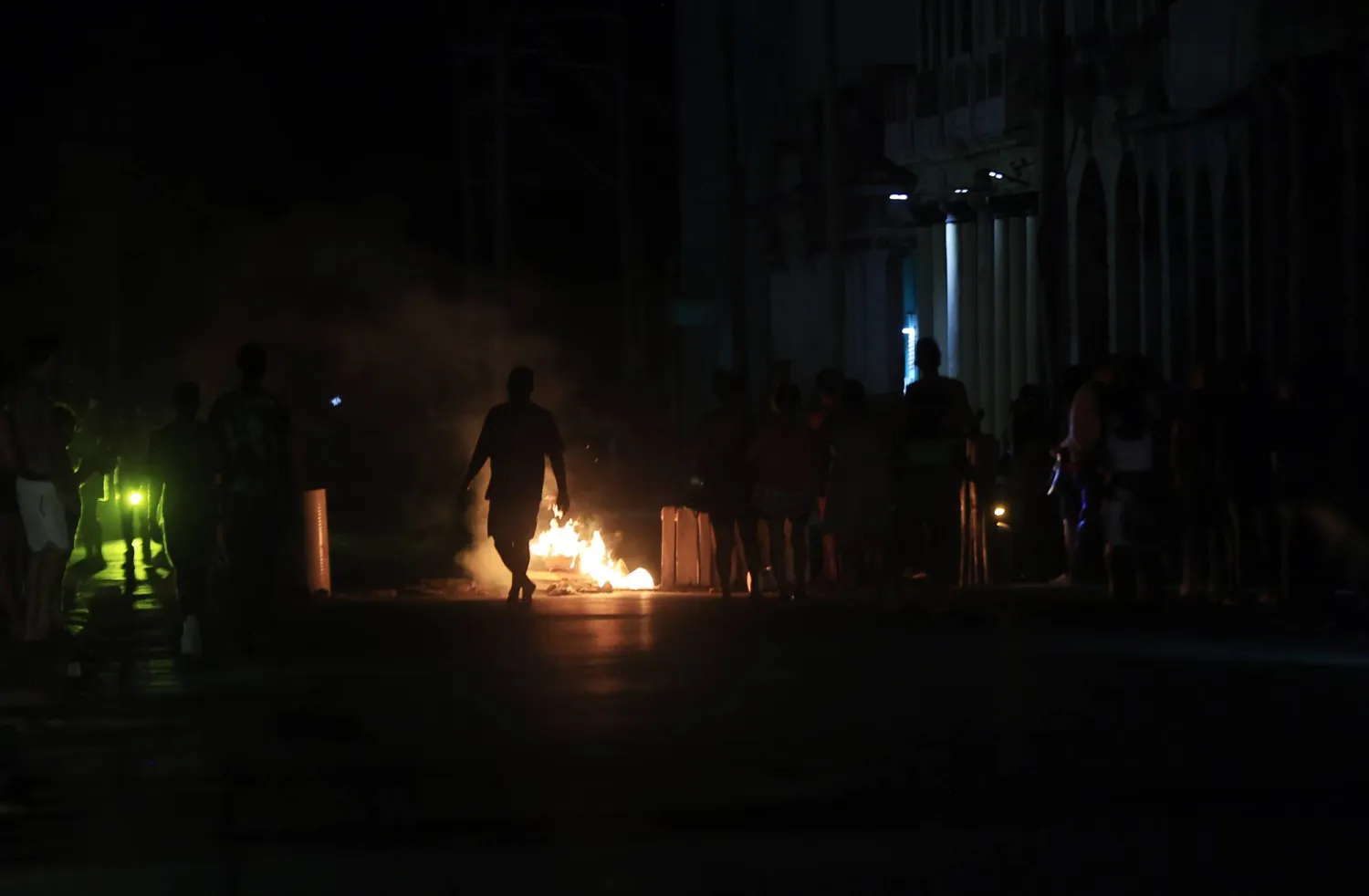 People protest against power outages in Havana, Cuba, 07 July 2026.  EPA/Ernesto Mastrascusa