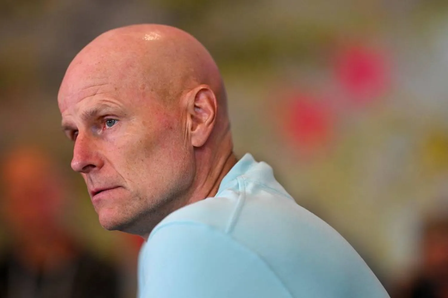  Norway's head coach Stale Solbakken gives a press conference in Montclair, New Jersey, on July, 6, 2026 during the 2026 World Cup football tournament. (AFP) 