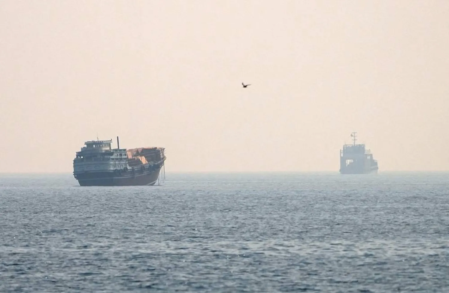 Vessels at the Strait of Hormuz, as seen from Musandam, Oman, July 8, 2026. (Reuters)