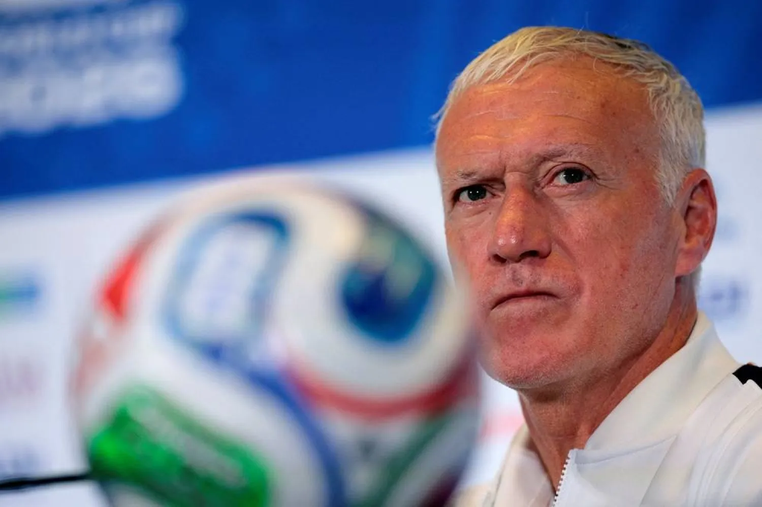 Football - FIFA World Cup 2026 - France Press Conference - Boston Stadium, Foxborough, Massachusetts, US - July 8, 2026 France coach Didier Deschamps during the press conference. (Reuters)