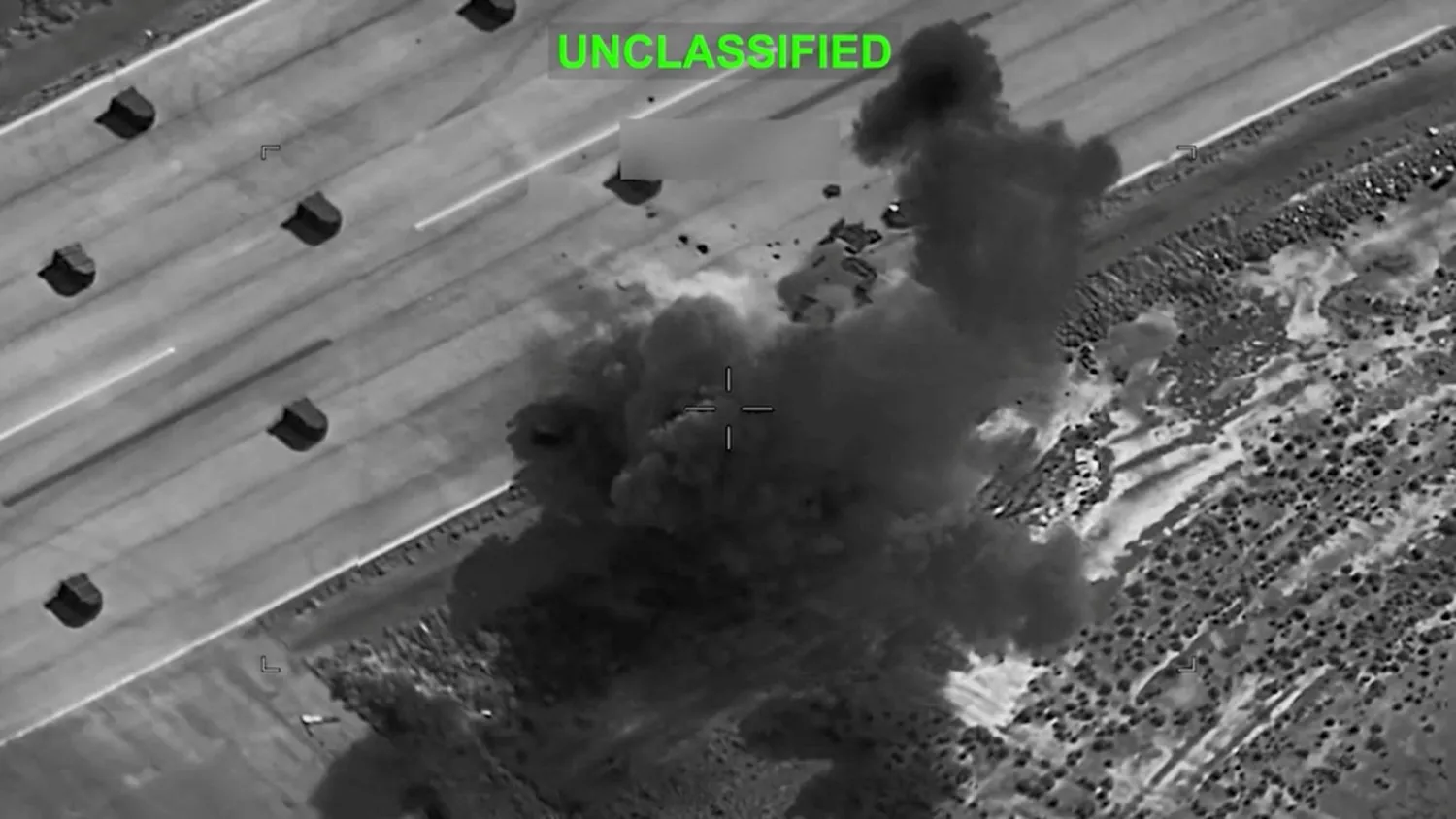 Smoke rises from explosions at an unknown location, following what US Central Command (CENTCOM) said were strikes on Iranian military targets, in this screen grab from a video released on July 8, 2026. (US Central Command/Handout via Reuters)