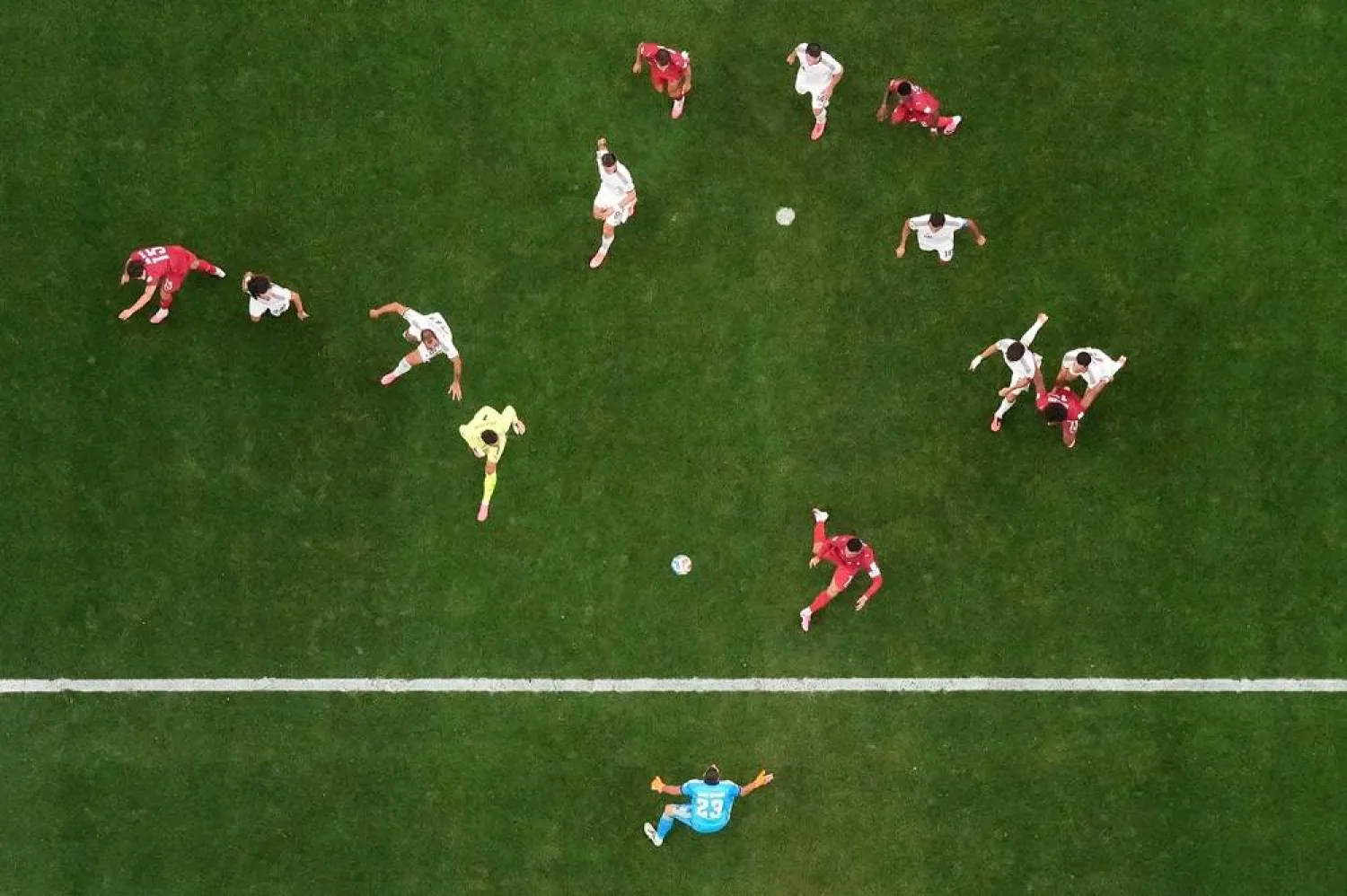 Football - FIFA World Cup 2026 - Round of 16 - Portugal v Spain - Dallas Stadium, Arlington, Texas, US - July 6, 2026 Portugal's Diogo Costa in action with Spain's Unai Simon during a last minute set piece. (Reuters)