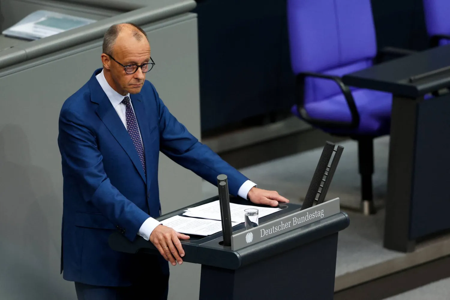 German Chancellor Friedrich Merz attends a plenum session of the lower house of parliament, the Bundestag, in Berlin, Germany, July 9, 2026. REUTERS/Maryam Majd
