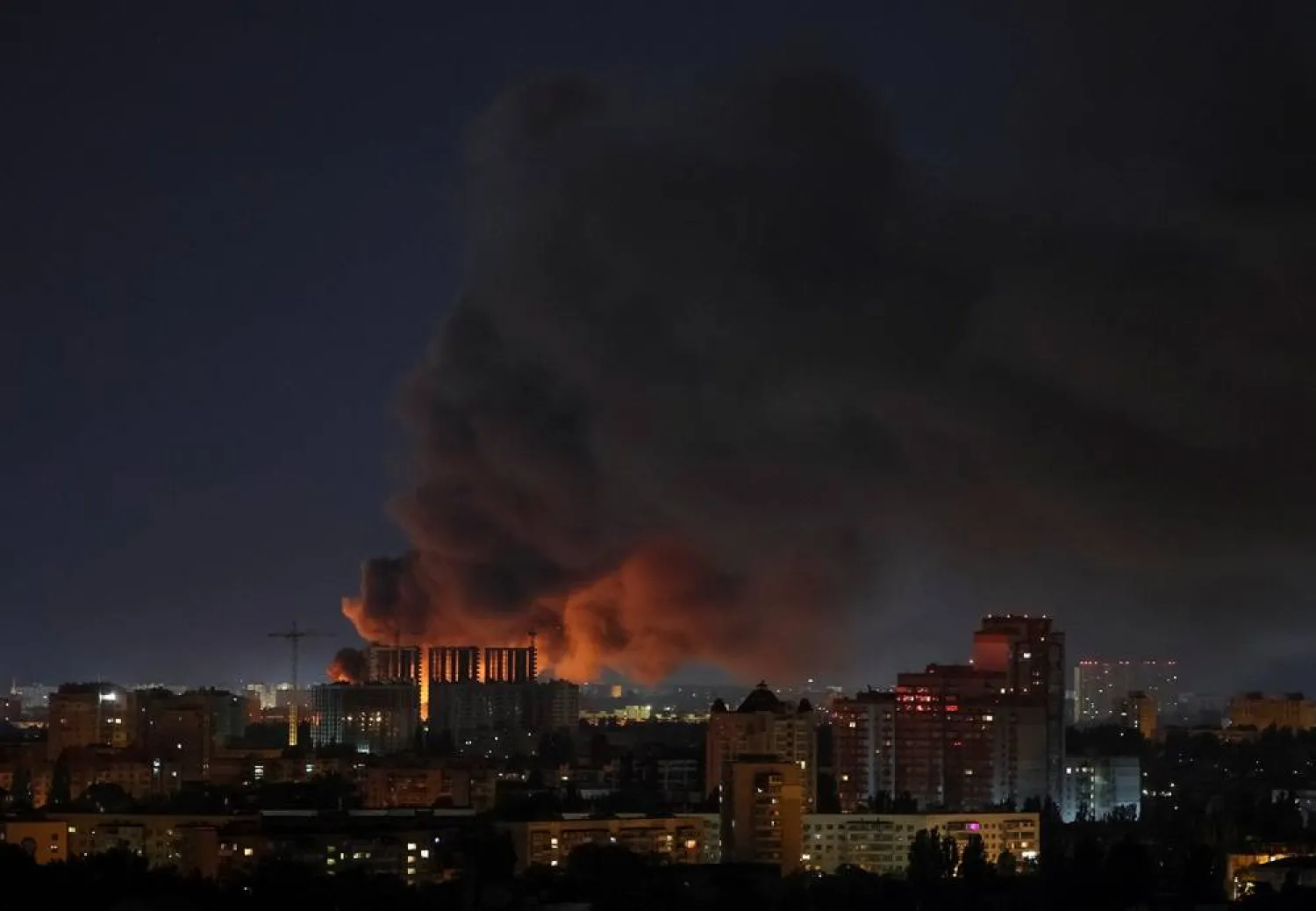 Smoke rises in the city during a Russian missile strike, amid Russia's attack on Ukraine, in Kyiv, Ukraine July 8, 2026. (Reuters)