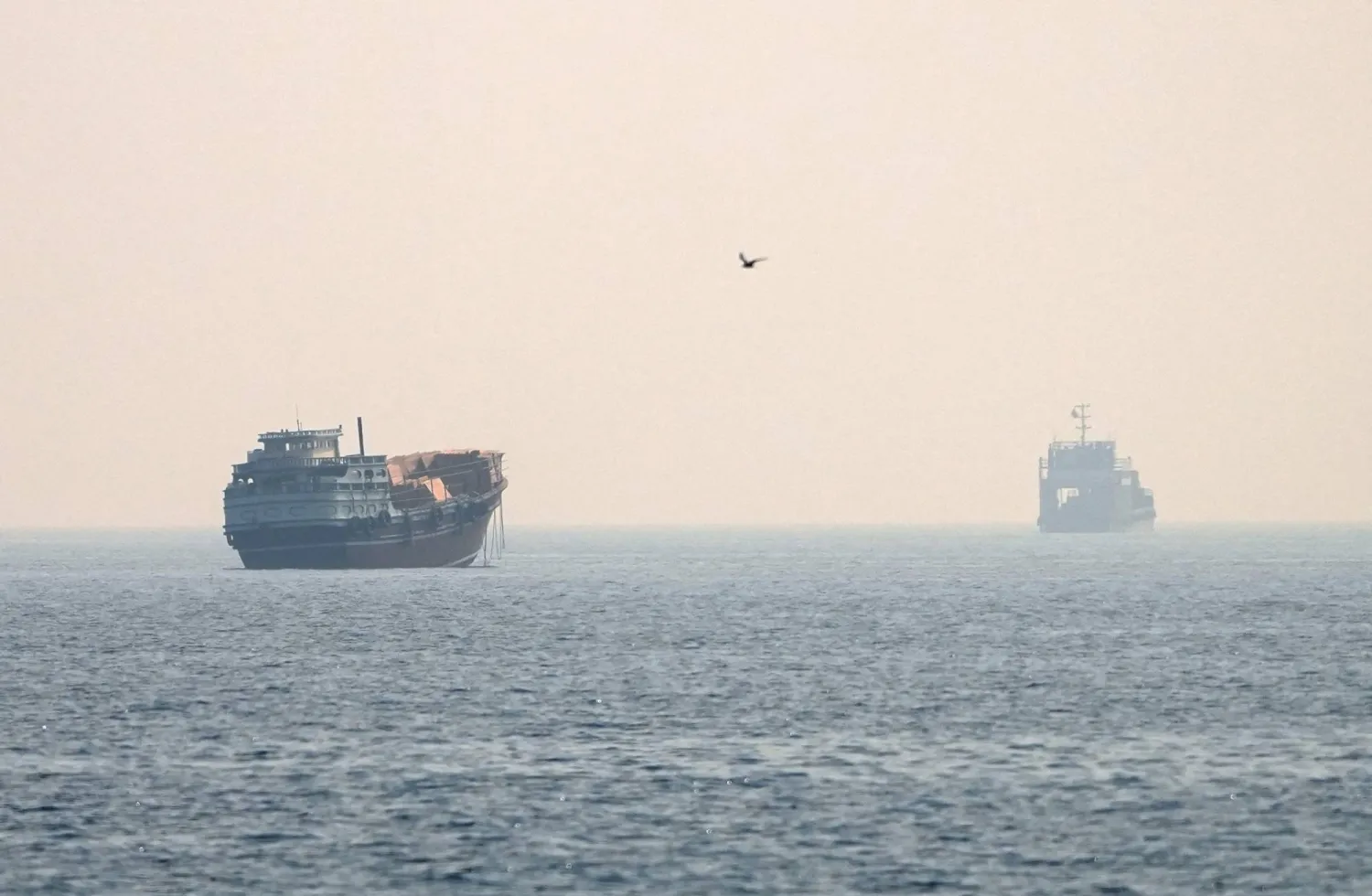 Vessels at the Strait of Hormuz, as seen from Musandam, Oman, July 8, 2026. REUTERS/Stringer      TPX IMAGES OF THE DAY