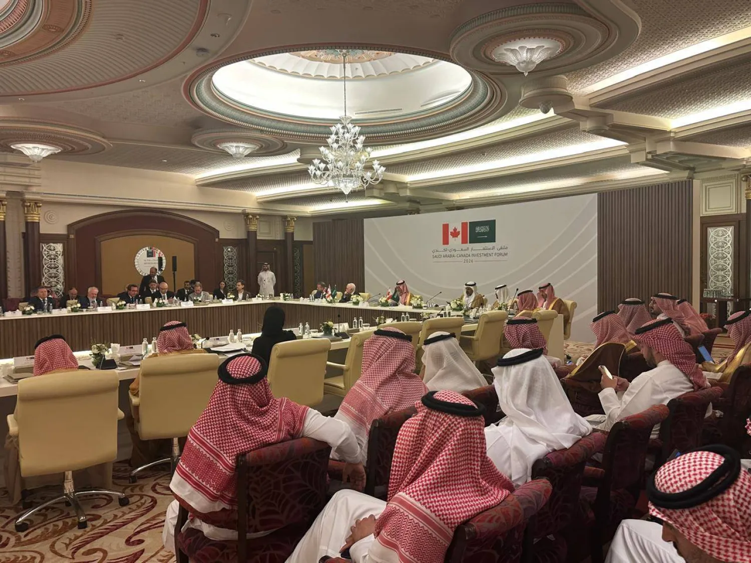 جانب من فعاليات ملتقى الاستثمار السعودي الكندي في جدة (الشرق الأوسط)
