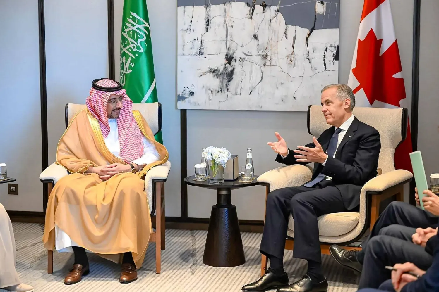 اللقاء بين رئيس وزراء كندا ووزير الصناعة والثروة المعدنية السعودي (إكس)