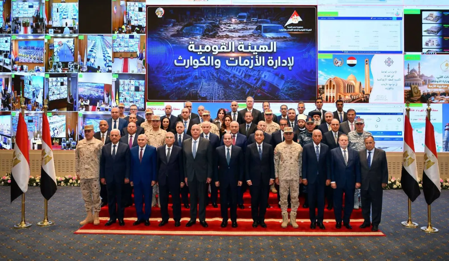 السيسي يستعرض إمكانيات أجهزة الدولة في مُجابهة الأزمات ضمن فعاليات افتتاح القيادة الاستراتيجية للدولة بالعاصمة الجديدة الثلاثاء الماضي (الرئاسة المصرية)