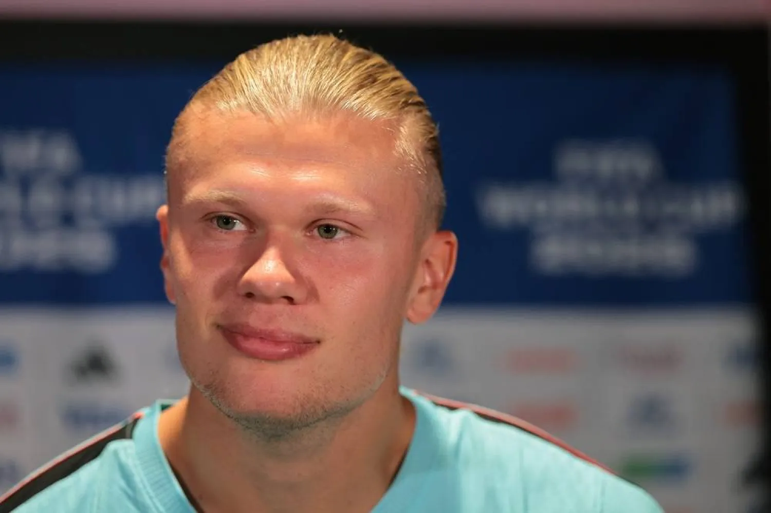 Football - FIFA World Cup 2026 - Norway Mixed Zone - Inter Miami CF Stadium, Fort Lauderdale, Florida, US - July 9, 2026 Norway's Erling Haaland speaks to the media in the mixed zone. (Reuters)