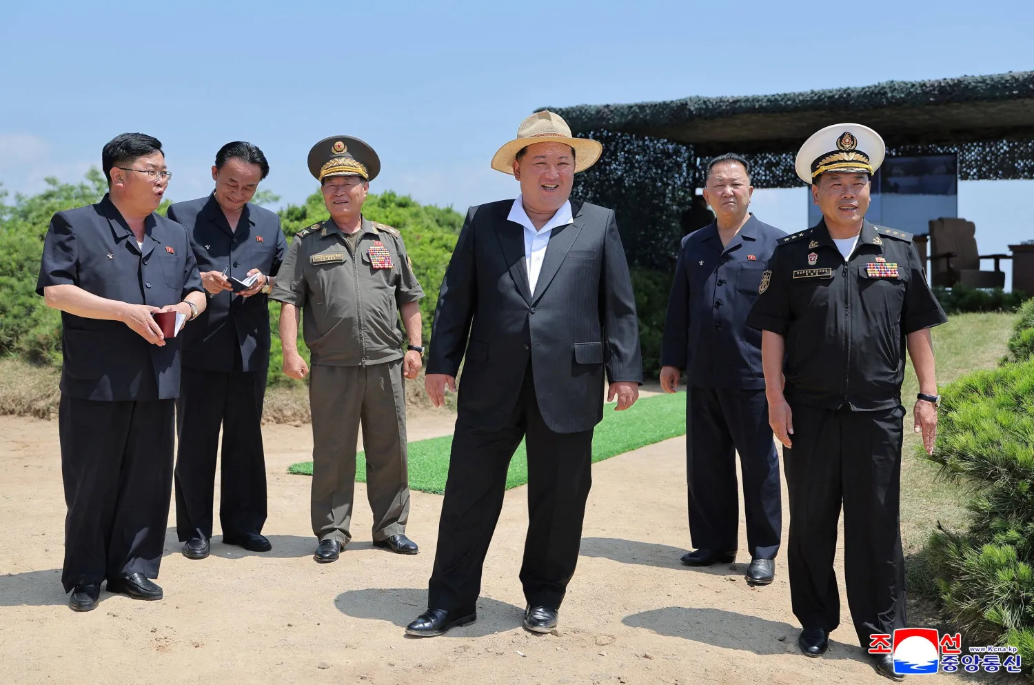 North Korean leader Kim Jong Un reacts on the day of a cruise missile launch at an unknown location in North Korea, July 3, 2026, in this picture released July 5, 2026 by North Korea's official Korean Central News Agency. KCNA via REUTERS