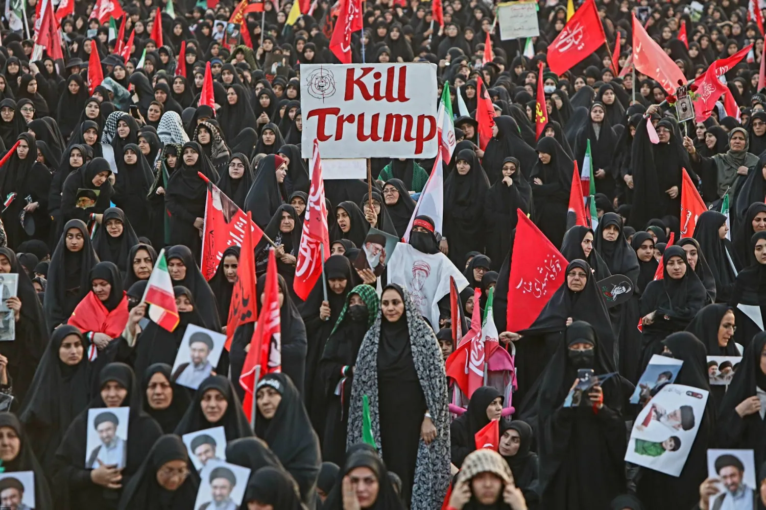 People attend a funeral procession for Iran's late Supreme Leader Ali Khamenei, who was killed on February 28 in Israeli and US airstrikes, in Qom, Iran, July 7, 2026. Office of the Iranian Supreme Leader/WANA (West Asia News Agency) via REUTERS