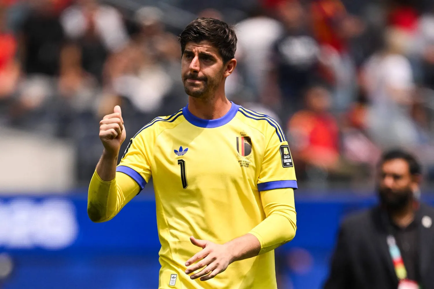 تيبو كورتوا حارس مرمى المنتخب البلجيكي (أ.ف.ب)