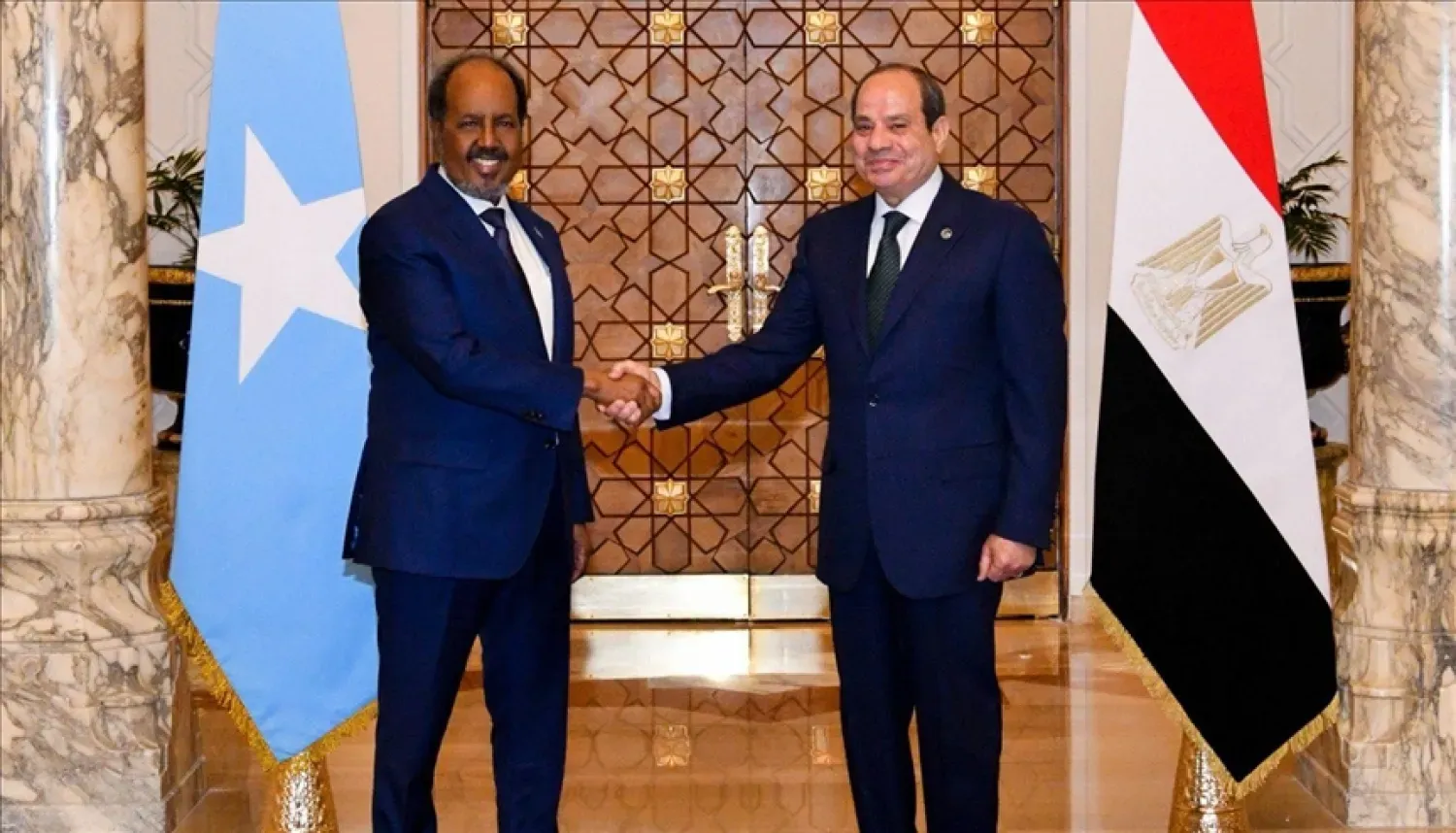 الرئيس المصري مع نظيره الصومالي خلال لقاء سابق في القاهرة (الرئاسة المصرية)