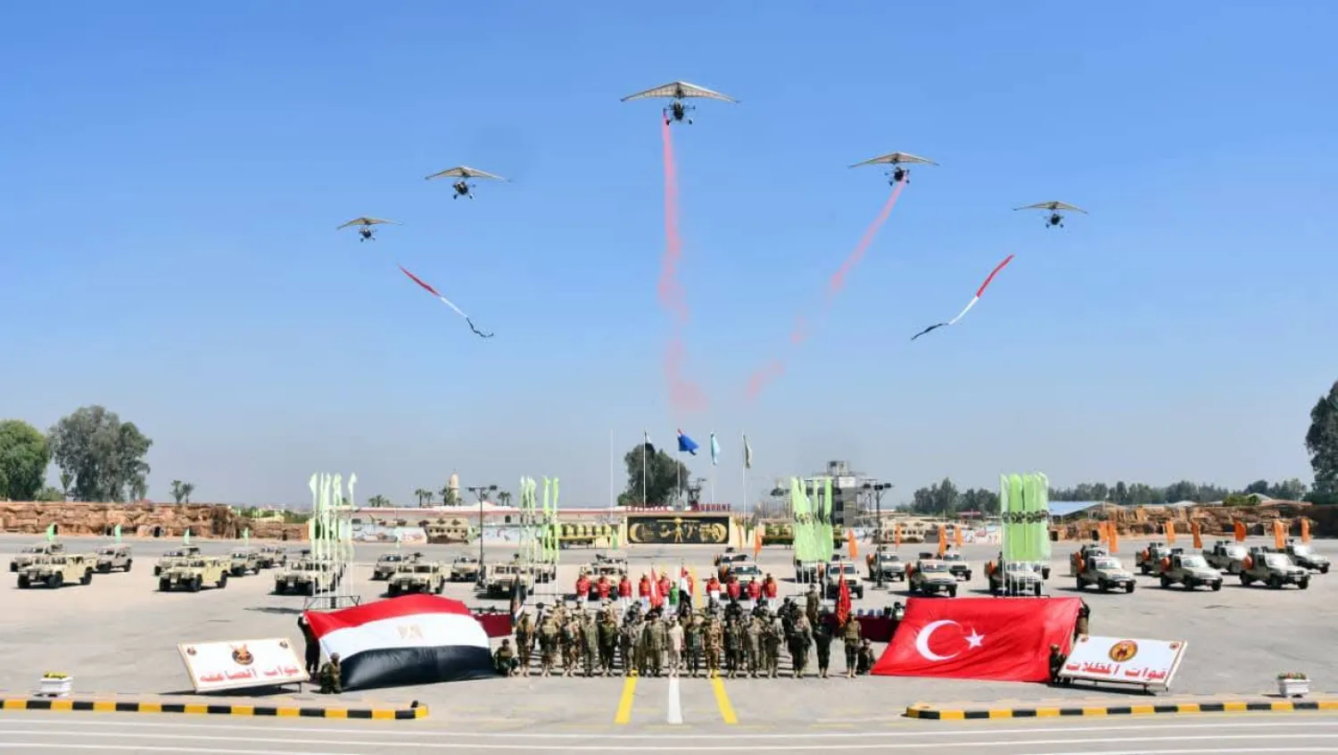 جانب من فعاليات التدريب المصري التركي «العقاب الذهبي» الأسبوع الماضي (صفحة المتحدث العسكري المصري)