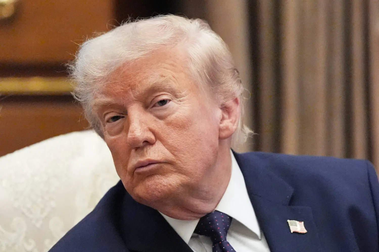 President Donald Trump listens to a translator at the beginning of a bilateral meeting with Turkish President Recep Tayyip Erdogan at the NATO summit in Ankara, Türkiye, Tuesday, July 7, 2026. (AP Photo/Alex Brandon)