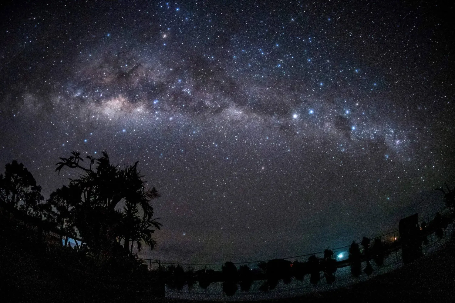 A long exposure photo shows the Milky Way galaxy star cluster from Tuban village in Badung, Bali, Indonesia, March 23, 2023. (AFP)