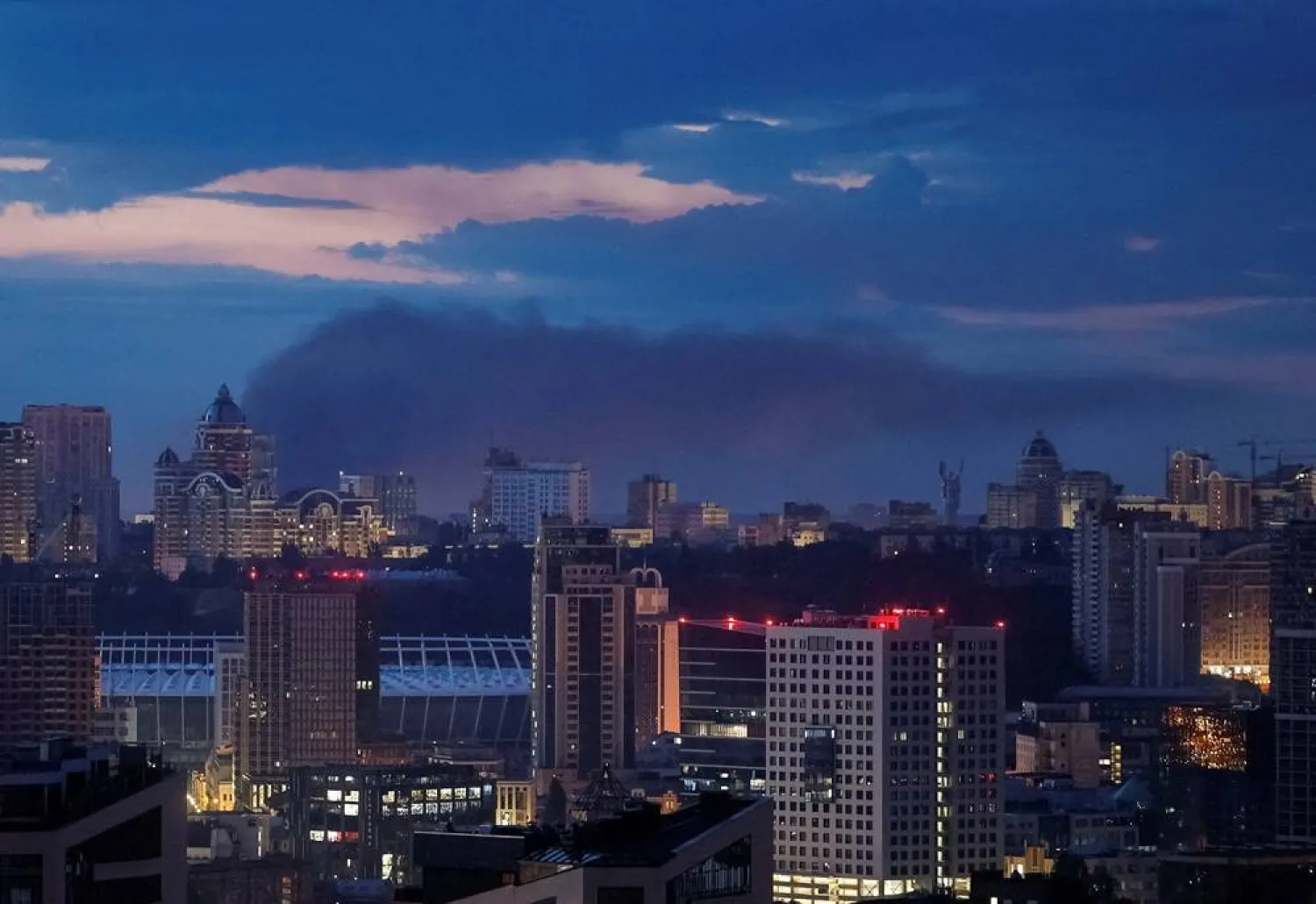 Smoke rises in the city during a Russian missile strike, amid Russia's attack on Ukraine, in Kyiv, Ukraine July 11, 2026. (Reuters)