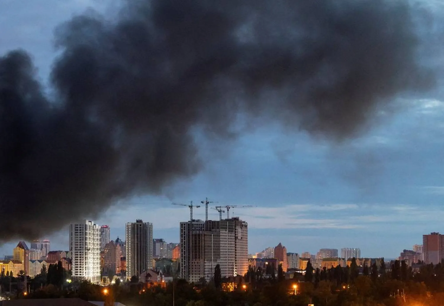 Smoke rises in the city during a Russian missile strike, amid Russia's attack on Ukraine, in Kyiv, Ukraine July 11, 2026. (Reuters)