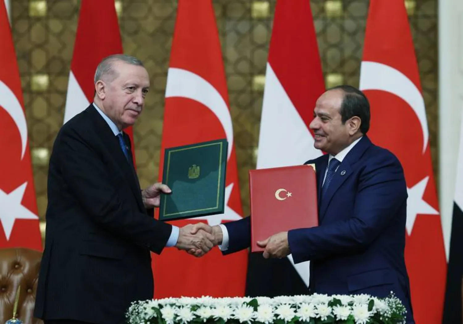 السيسي وإردوغان وقَّعا اتفاقية للتعاون العسكري في القاهرة 4 فبراير الماضي (الرئاسة التركية)