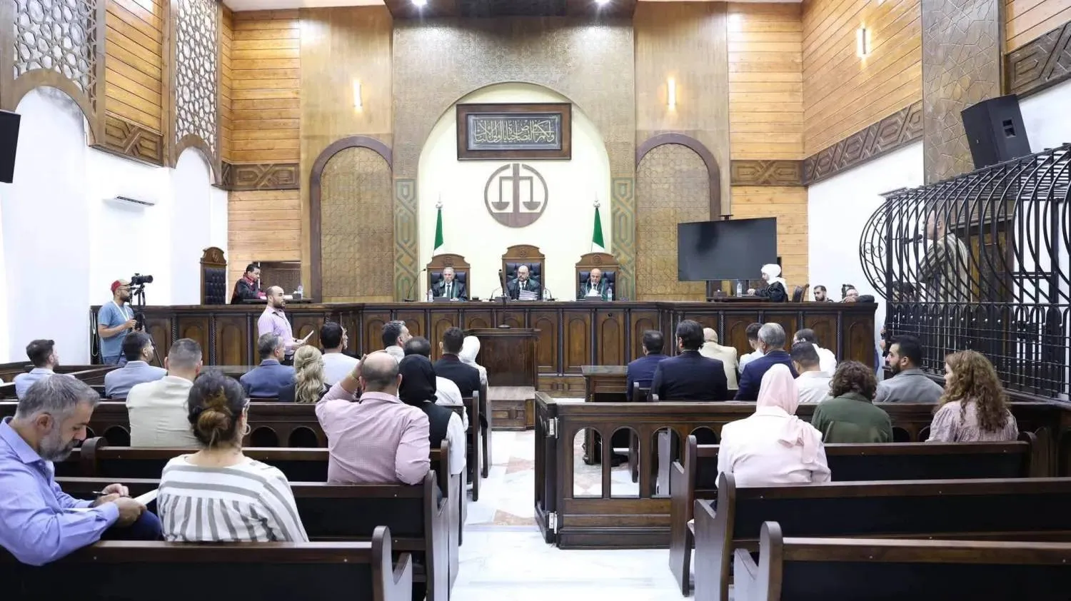  Former security official Atef Najib is questioned during a fifth closed-door hearing on Tuesday (Syrian Justice Ministry)

