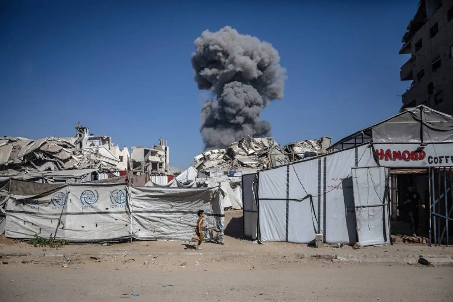 Smoke rises following an Israeli airstrike in southern Gaza City, 12 July 2026. (EPA) 
