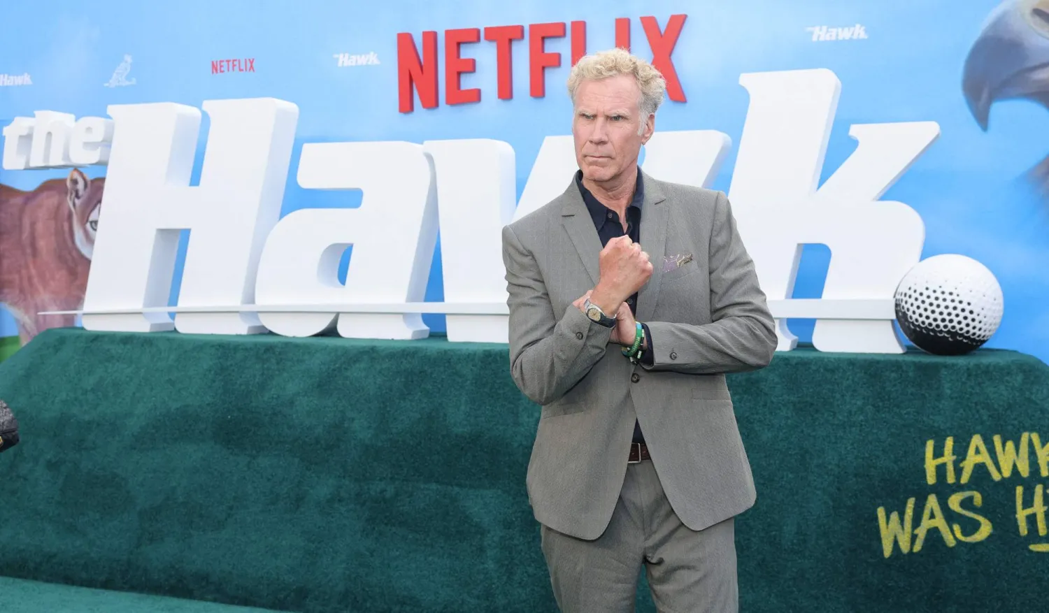 US actor Will Ferrell attends the premiere of Netflix's "The Hawk" at the Directors Village in Los Angeles, on July 9, 2026. (AFP) 