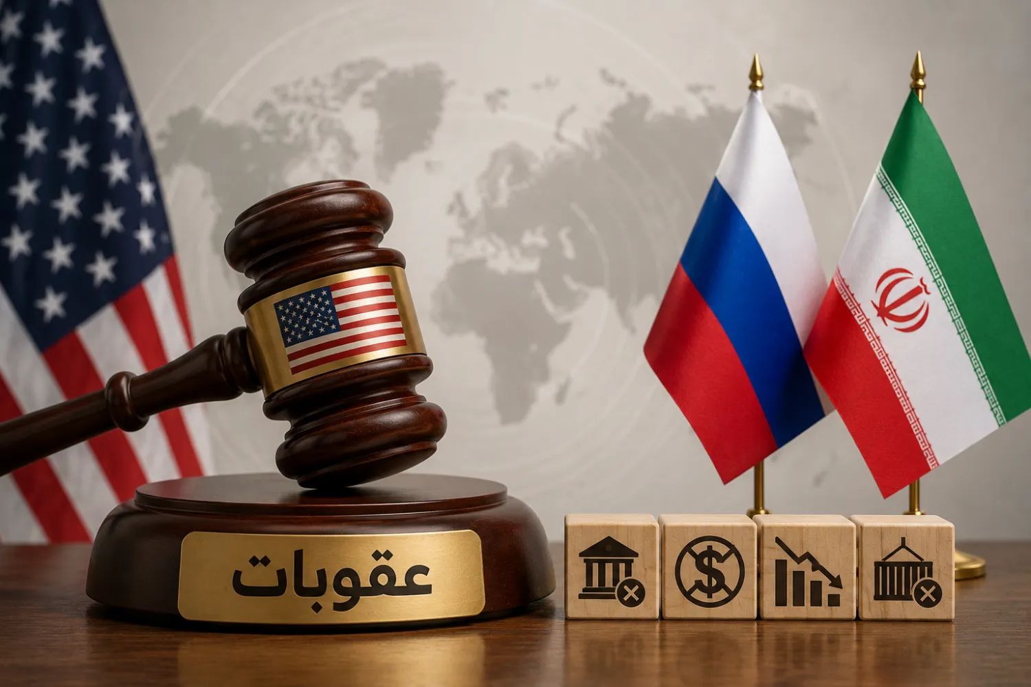 صورة تعبيرية مولّدة بالذكاء الاصطناعي... فرضت وزارة الخزانة الأميركية ⁠عقوبات ‌جديدة لمكافحة انتشار ‌الأسلحة والإرهاب ‌تستهدف ‌أفراداً وكيانات في روسيا ⁠وإيران (الشرق الأوسط)
