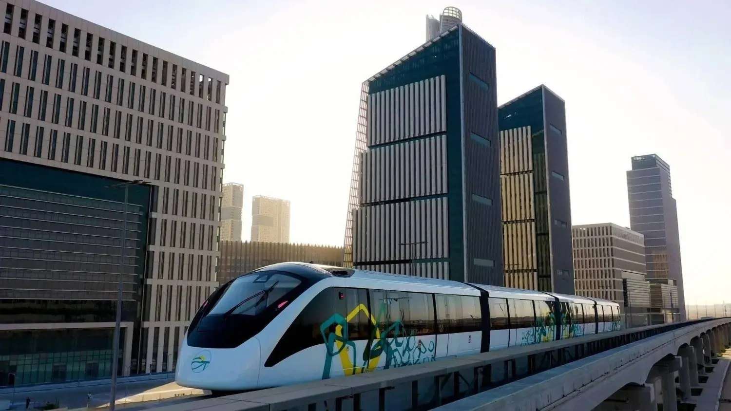 The East Nile Monorail passes alongside high-rise buildings in Egypt’s New Administrative Capital (Egyptian Ministry of Transport) 