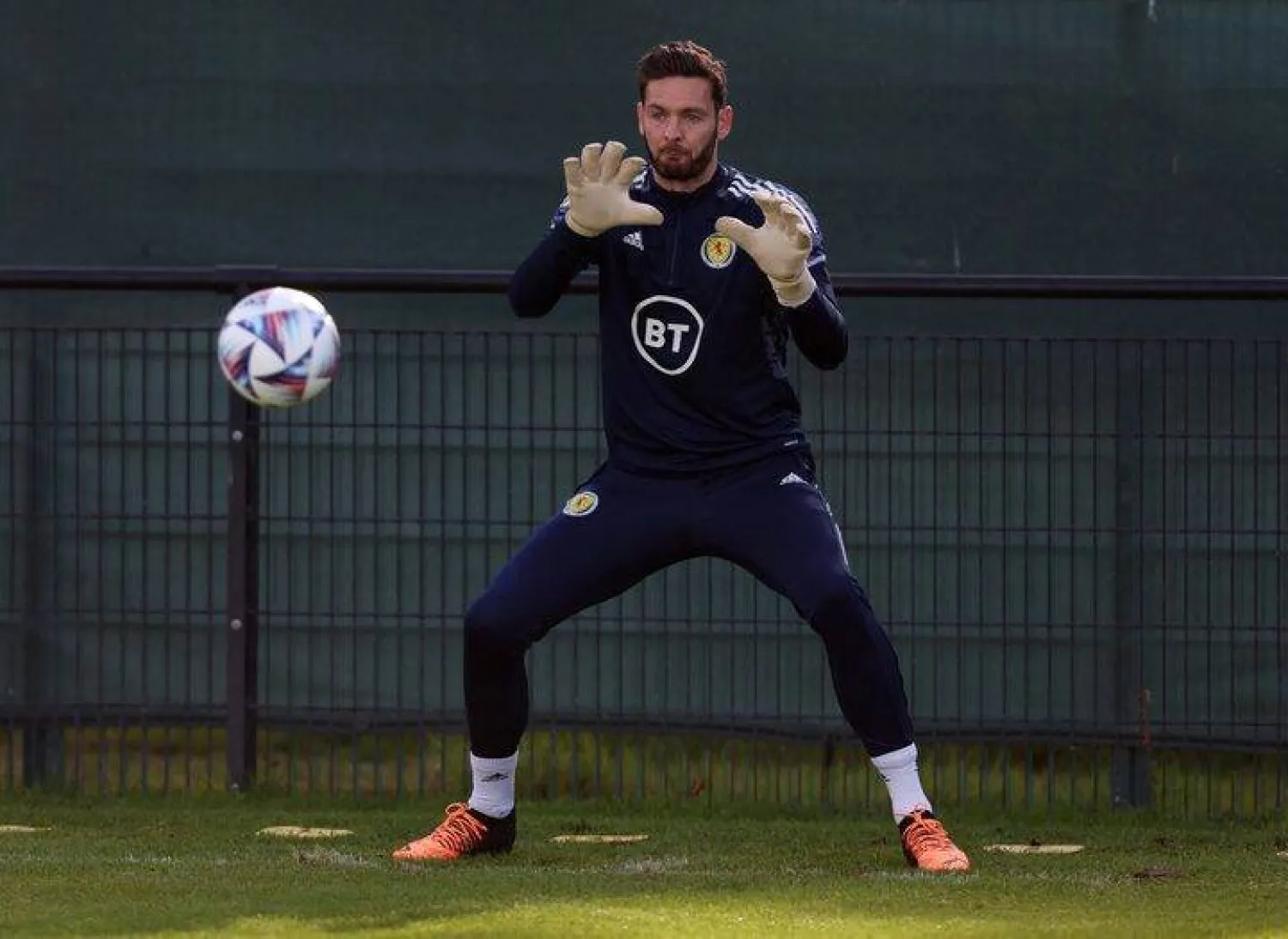 Soccer Football - UEFA Nations League - Scotland Training - Oriam, Edinburgh, Scotland, Britain - September 26, 2022 Scotland's Craig Gordon during training REUTERS/Russell Cheyne/File Photo