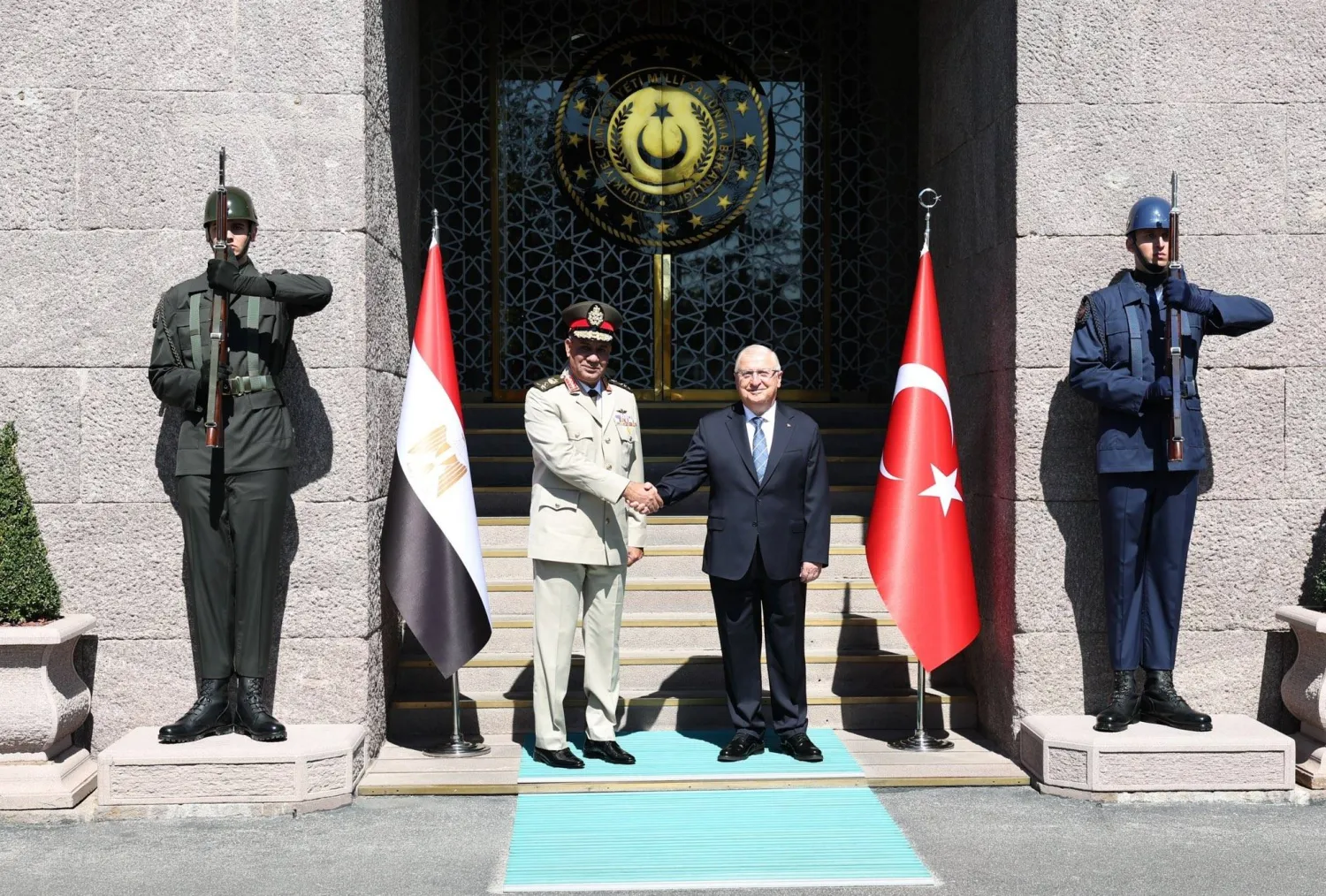 من استقبال وزير الدفاع التركي لوزير الدفاع المصري 13 يوليو الحالي (الدفاع التركية - إكس)