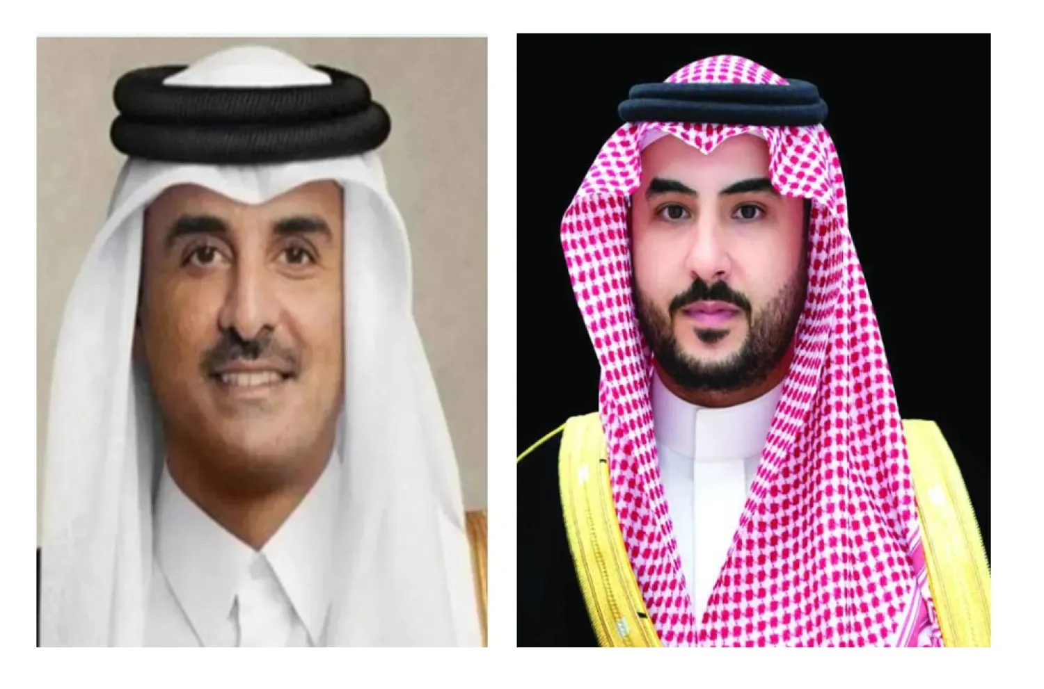 
Saudi Minister of Defense Prince Khalid bin Salman bin Abdulaziz and Qatari Emir Sheikh Tamim bin Hamad Al Thani - AAWSAT
