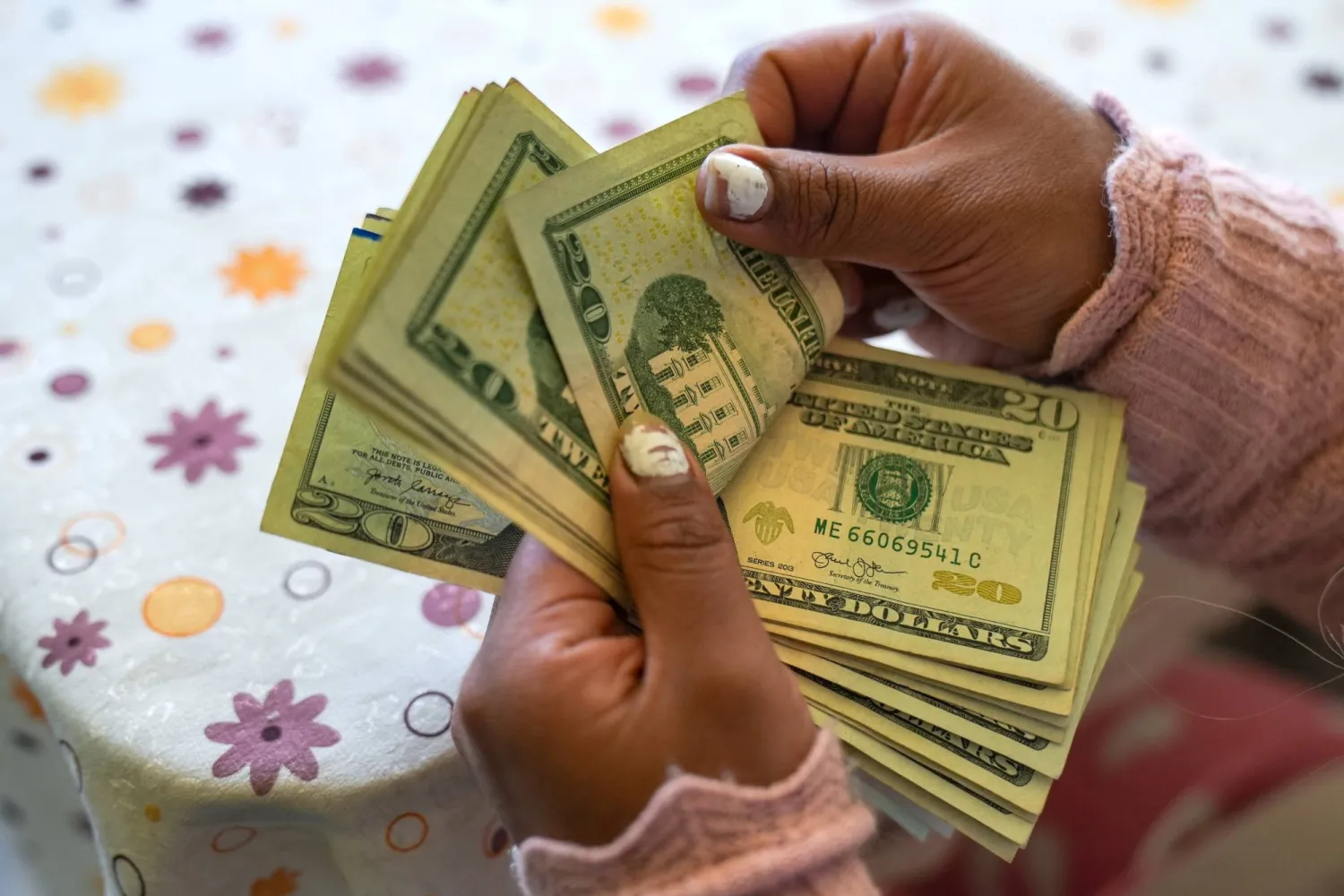 A person is counting dollars in La Paz, Bolivia, 10 July 2026. (EPA)