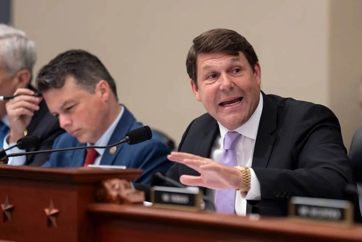  House Budget Committee Chairman Jodey Arrington, R-Texas, right, joined at left by Rep. Brendan Boyle, D-Pa., the ranking member, speaks during a markup on the Fiscal Year 2027 spending plan, at the Capitol in Washington, Thursday, July 16, 2026. (AP) 
