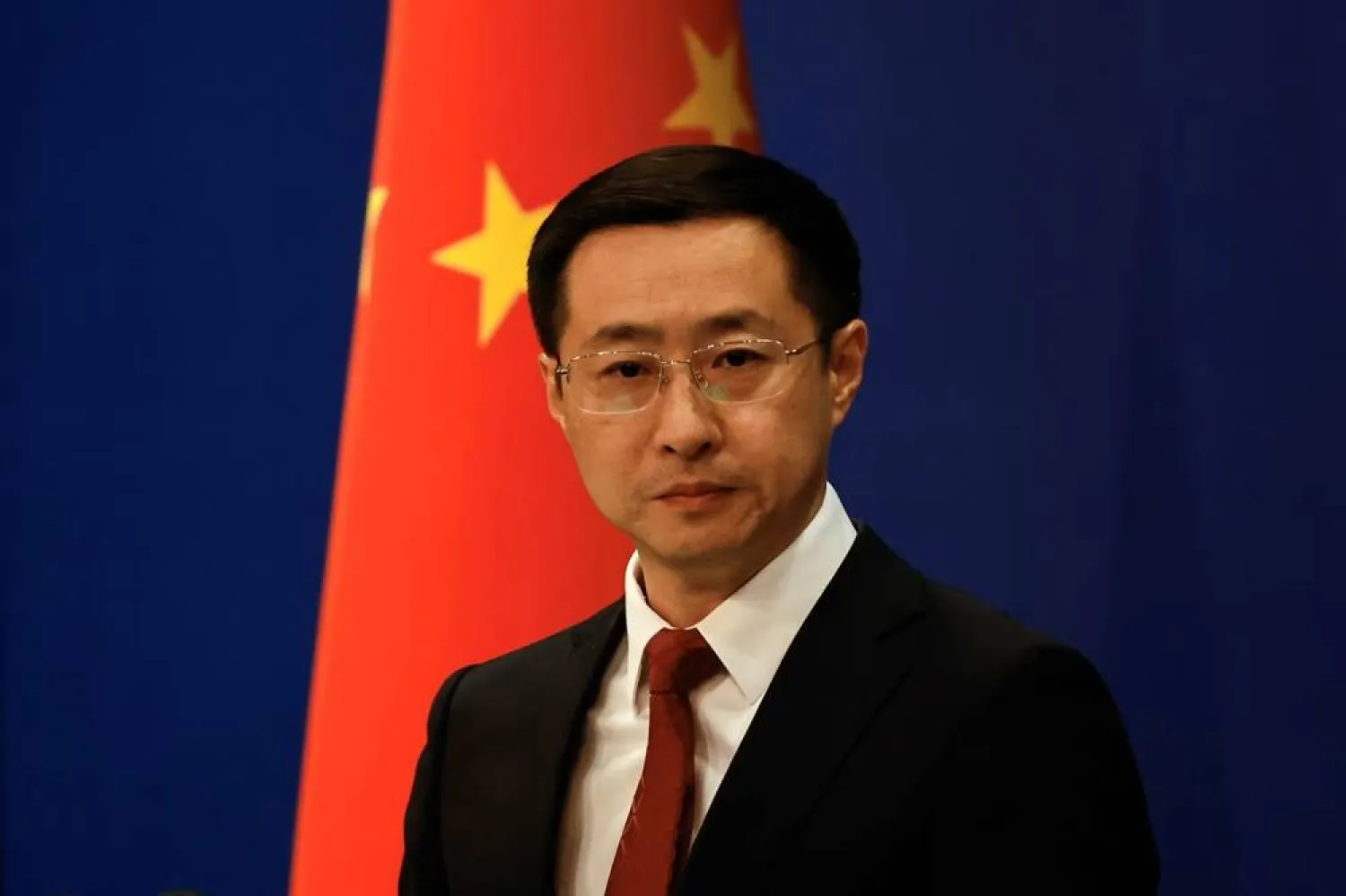 Chinese Foreign Ministry spokesperson Lin Jian attends a press conference in Beijing, China April 10, 2025. (Reuters)
