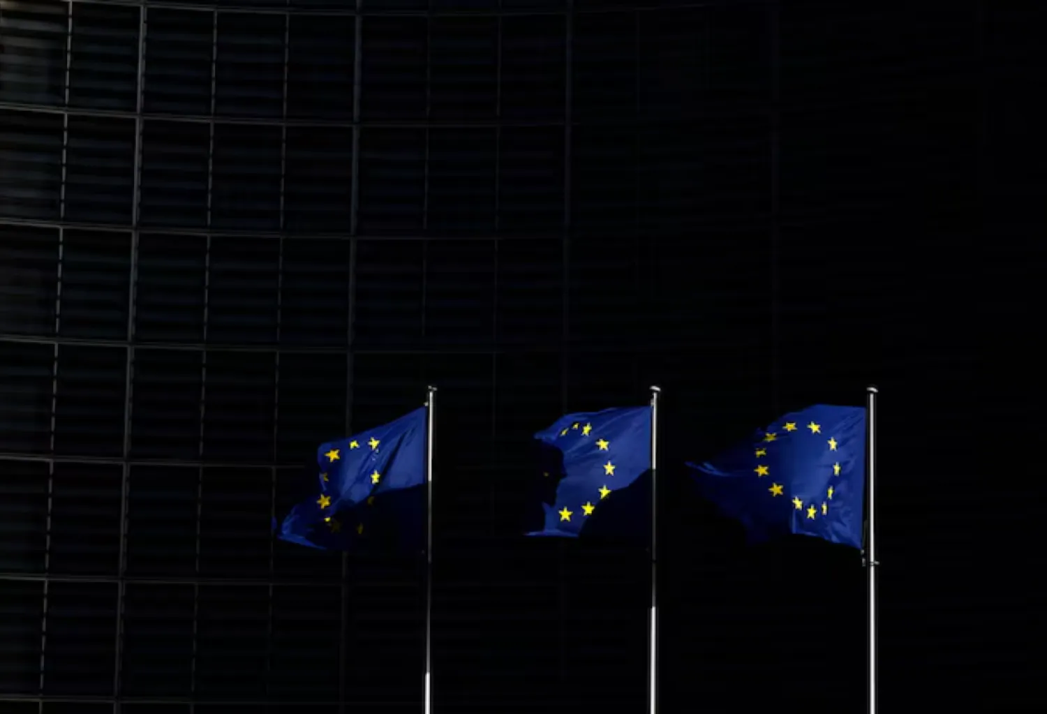 European Union flags flutter outside the European Commission headquarters in Brussels, Belgium Februrary 26, 2026. REUTERS/Yves Herman/File Photo 