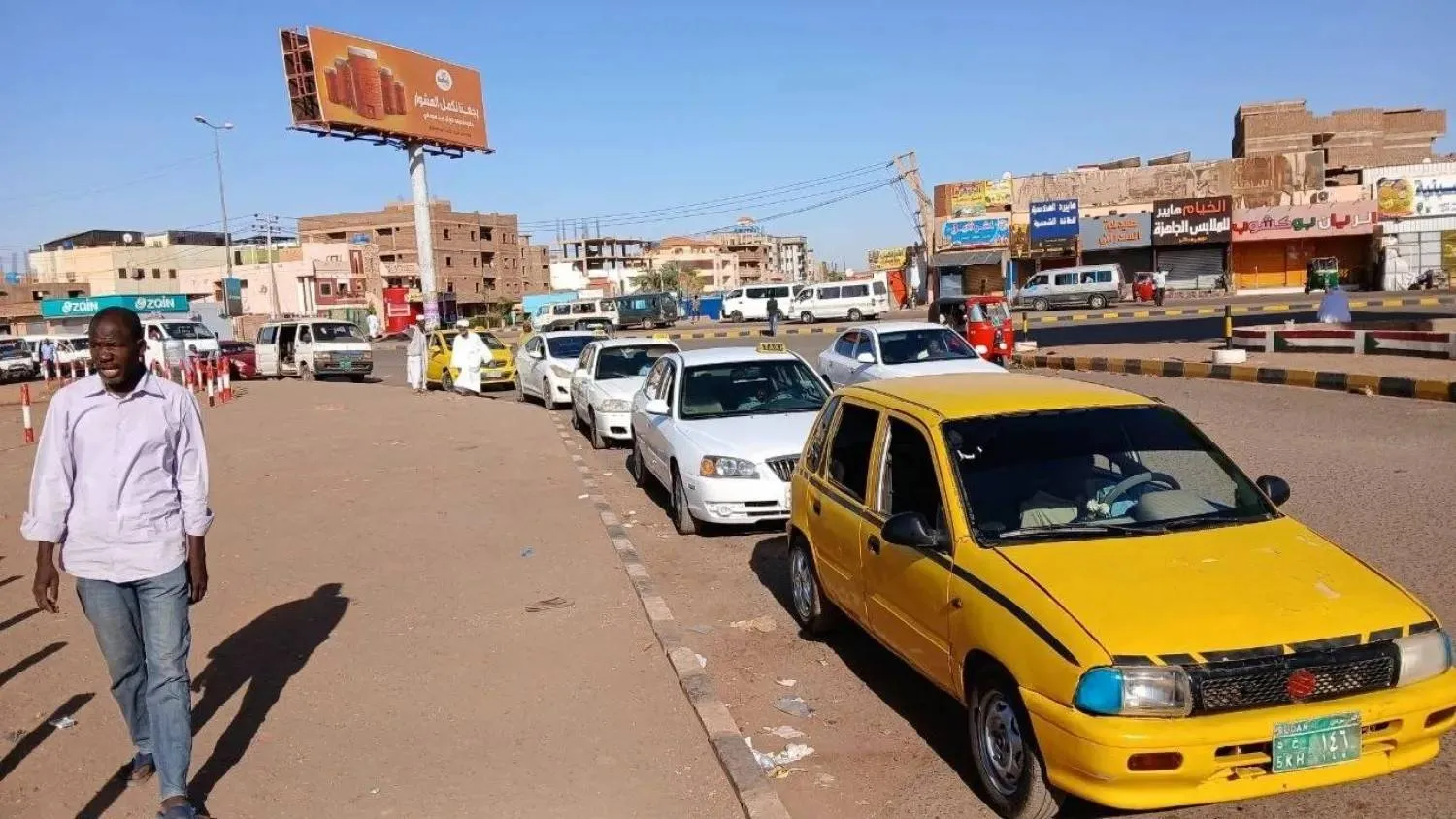 A general view of a public transport terminal in Khartoum (Asharq Al-Awsat)